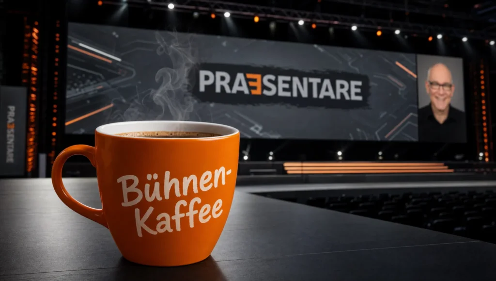 Bühnen-Kaffee mit Peter Claus Lamprecht (KI-generiert)